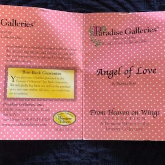 NEW! Treasury collection “angel of love” genuine porcelain doll NIB - Picture 3 of 4